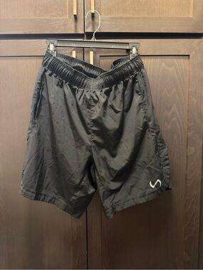 Men's TLF Black Athletic Training Shorts with Reflective Accent